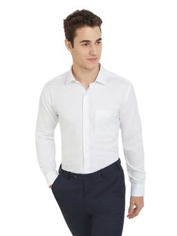 Park Avenue - Slim Fit Textured White Shirt