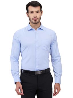 Park Avenue - Slim Fit Textured Medium Blue Shirt