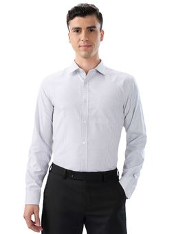 Park Avenue - Slim Fit Checkered Light Grey Shirt