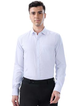 Park Avenue - Slim Fit Checkered Light Blue Shirt