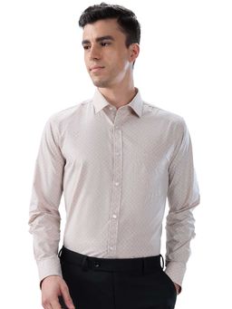 Park Avenue - Slim Fit Printed Medium Orange Shirt