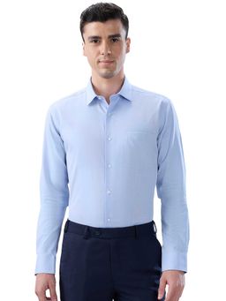 Park Avenue - Slim Fit Textured Medium Blue Shirt