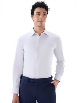 Park Avenue - Slim Fit Textured Light Grey Shirt