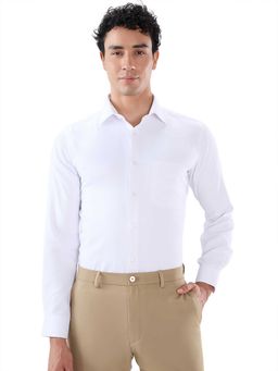 Park Avenue - Slim Fit Textured White Shirt