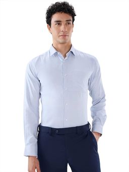 Park Avenue - Slim Fit Textured Medium Blue Shirt
