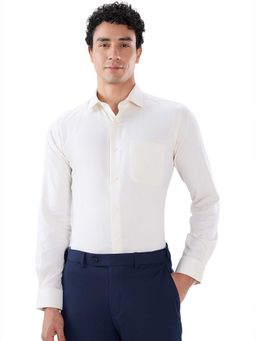 Park Avenue - Slim Fit Solid Light Yellow Shirt