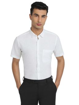 Raymond - Regular Fit Textured White Shirt