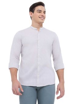 Raymond - Regular Fit Self Design Medium Off White Shirt