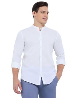 Raymond - Regular Fit Self Design White Shirt