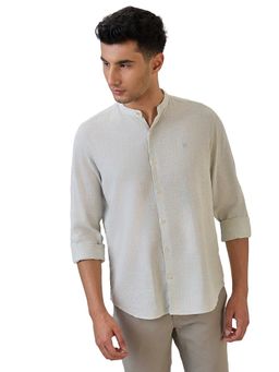 Raymond - Regular Fit Striped Medium Olive Shirt