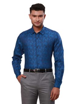 Raymond - Slim Fit Paisely Design Blue Shirt