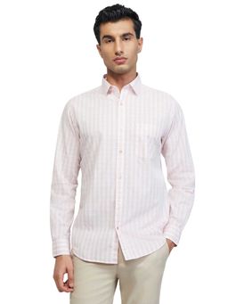Raymond - Slim Fit Checkered Pink Shirt