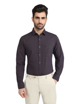 Raymond - Slim Fit Solid Purple Shirt