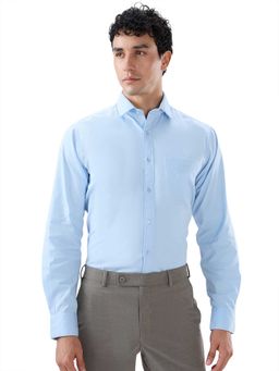 Raymond - Slim Fit Solid Light Blue Shirt