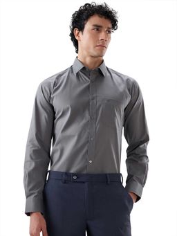 Raymond - Slim Fit Solid Dark Grey Shirt