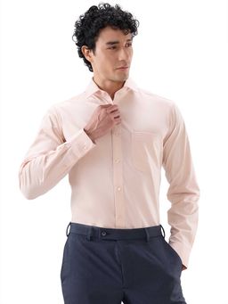 Raymond - Slim Fit Solid Light Orange Shirt