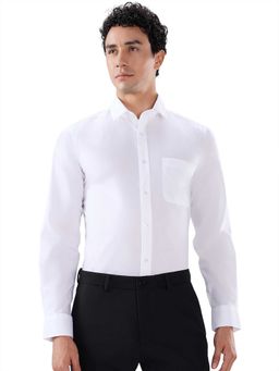 Raymond - Slim Fit Solid White Shirt