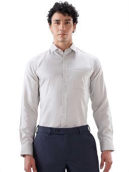 Raymond - Slim Fit Solid Medium Grey Shirt