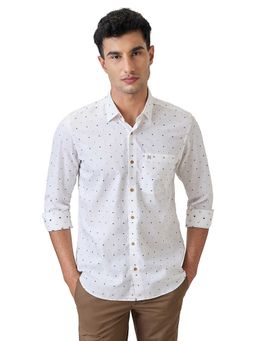 Raymond - Regular Fit Polka Dots White Shirt