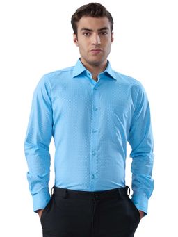 Raymond - Tailored Fit Textured Medium Blue Shirt
