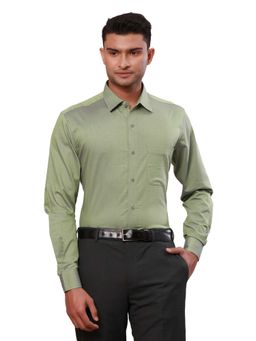 Raymond - Tailored Fit Striped Medium Olive Shirt