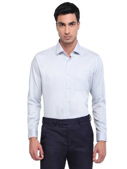 Raymond - Regular Fit Textured Medium Blue Shirt