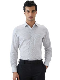 Raymond - Regular Fit Printed Medium Blue Shirt