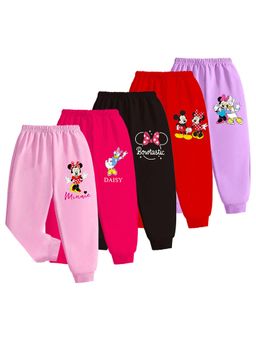 Kuchipoo - Girls Printed Cotton Joggers (Pack of 5)