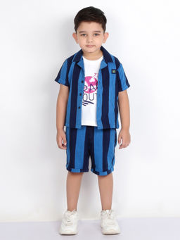 MASHUP - Playful LayersPrinted Shirt with T-Shirt and Shorts (Set of 3)