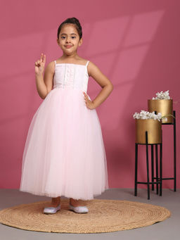 Toy Balloon Kids - Baby Pink Girls Party Wear Gown