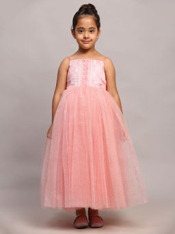 Toy Balloon Kids - Dusty Rose Peach Girls Party Wear Gown