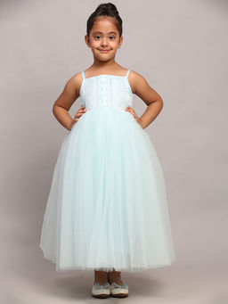 Toy Balloon Kids - Sky Blue Girls Party Wear Gown