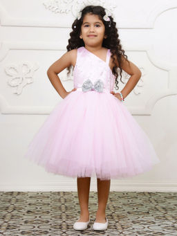 Toy Balloon Kids - Pink Girls Party Wear Midi Dress