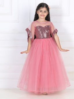 Toy Balloon Kids - Dusty Rose Girls Party Wear Gown