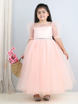 Toy Balloon Kids - Peach Girls Party Wear Gown