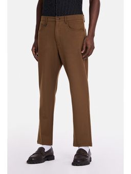 Snitch - Brown Washed Slim Festive Chinos for Men