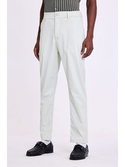 Snitch - Light Grey Solid Regular Casual Trouser for Men