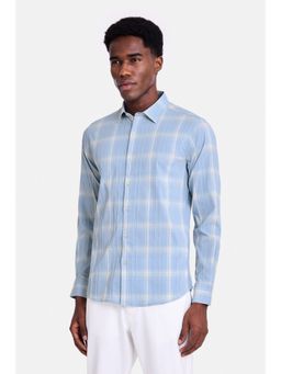 Snitch - Light Blue Checks Full Sleeves Slim Casual Shirt for Men