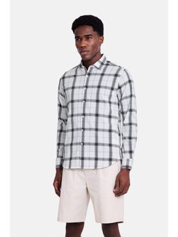 Snitch - White Checks Full Sleeves Slim Casual Shirt for Men