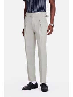 Snitch - Beige Solid Regular Formal Trouser for Men