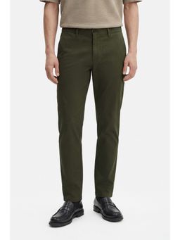 Snitch - Dark Olive Green Washed Regular Casual Trouser for Men