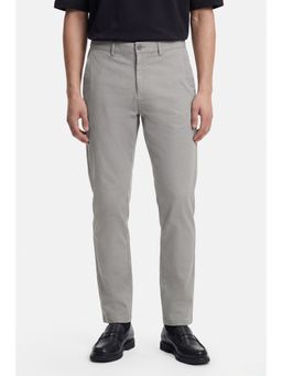 Snitch - Light Grey Washed Regular Casual Trouser for Men