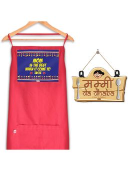 Indigifts - Mothers Day Gift Mummy Da Dhaba Wall Hanging - Kitchen Apron