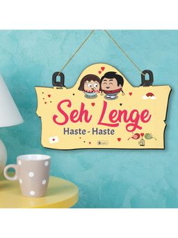 Indigifts - Seh Lenge Haste Wooden Door Wall Hanging, Valentine Gifts, Love Gift