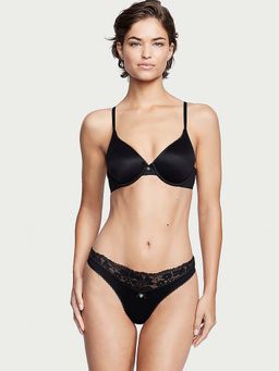 Victoria's Secret - Women Black Body By Lace Thong Panty (XL)