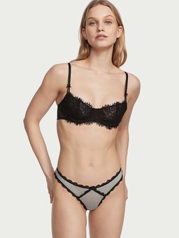 Victoria's Secret - Women Green Dream Angels Swiss Dot Lace Thong Panty