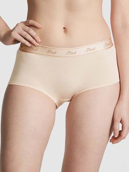 Victoria's Secret - Women Beige Cotton Shine Boyshorts