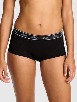 Victoria's Secret - Women Black Solid Cotton Boyshorts (M)