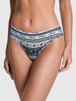 Victoria's Secret - Women Navy Blue Cotton Cheeky Brief Panty
