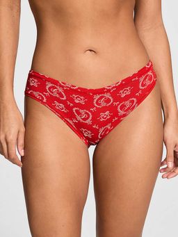 Victoria's Secret - Women Red Printed Cotton Cheeky Brief Panty